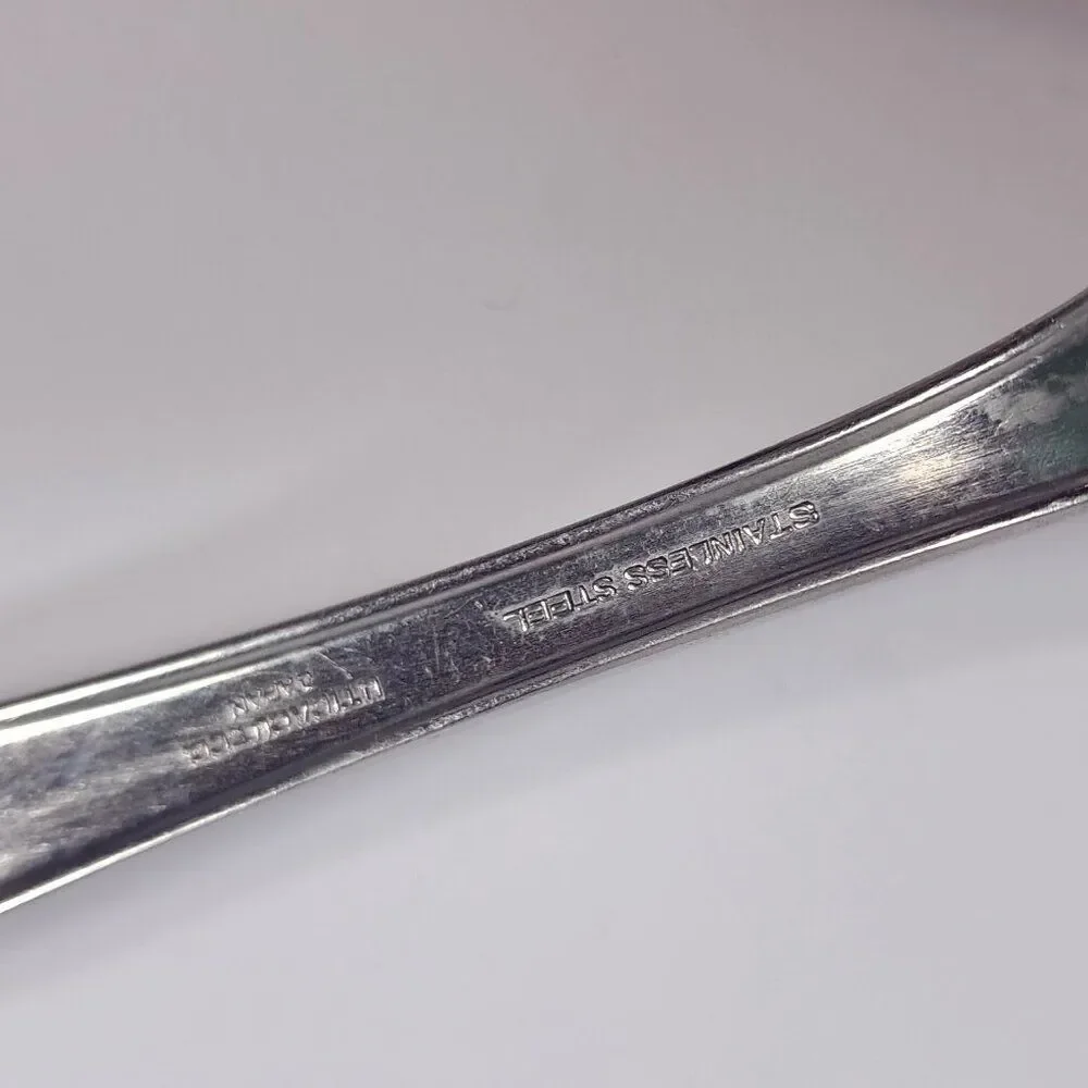 Vintage Utica Cut. Co. Japan‎ stainless oval soup spoon set 3 swirl UTI51 Cut co